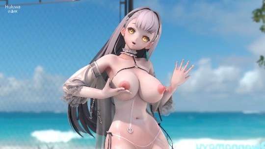 雷电将军双人奶摇与c音u来沙滩